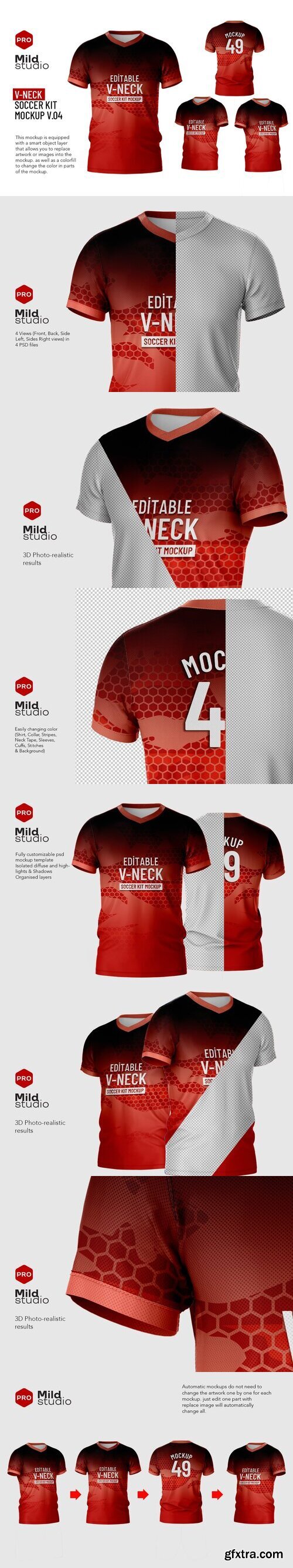 CreativeMarket - V Neck Soccer kit Mockup V.04 7410450