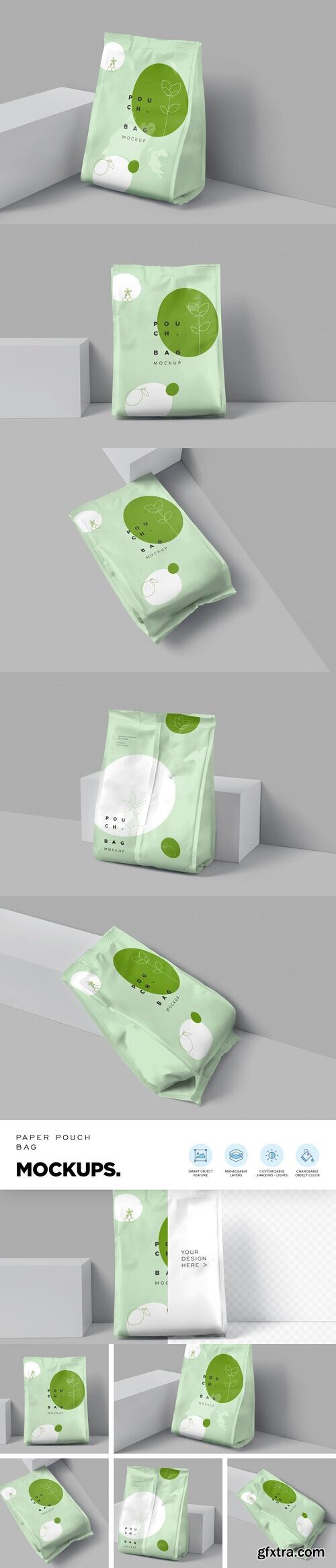 CreativeMarket - Paper Pouch Bag Mockup - Large Size 6706652