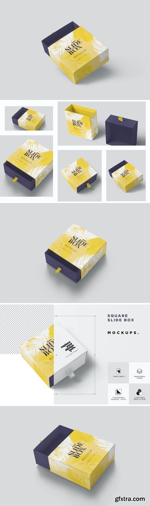 Square Sliding Box Mockups DFXPKQT