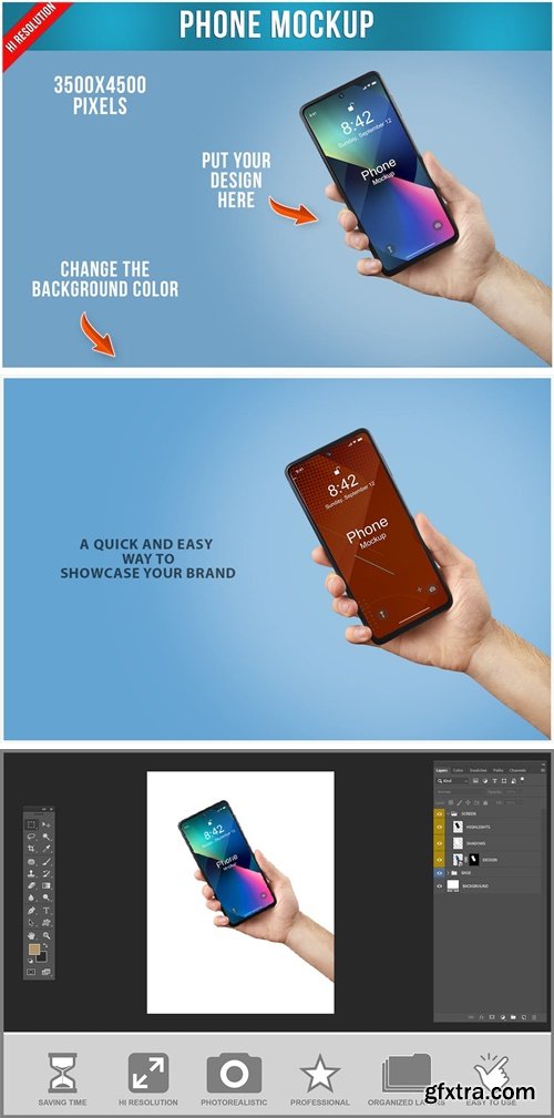 Phone Mockup in a Hand Template 2FTAEQ2