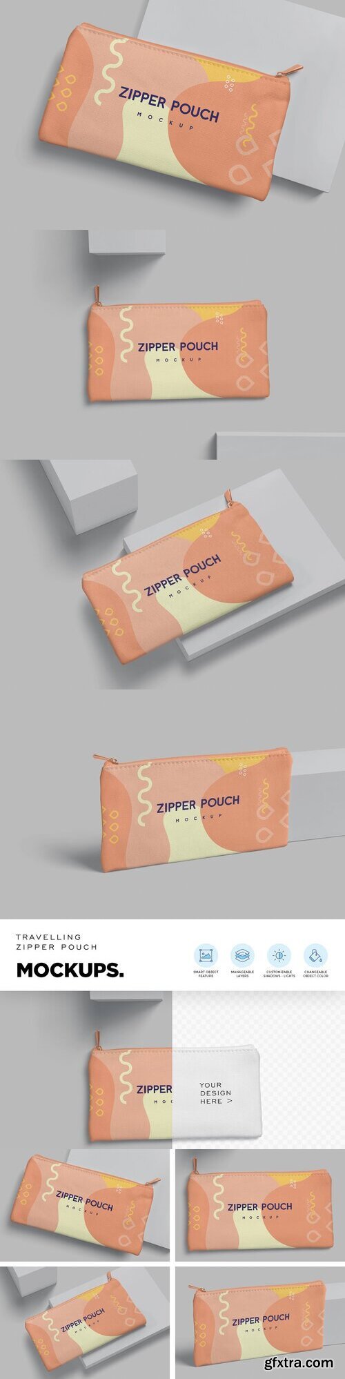 CreativeMarket - Zipper Canvas Pouch Mockups 6906771