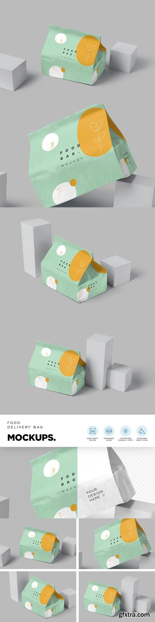 CreativeMarket - Paper Food Bag Mockups 6770541