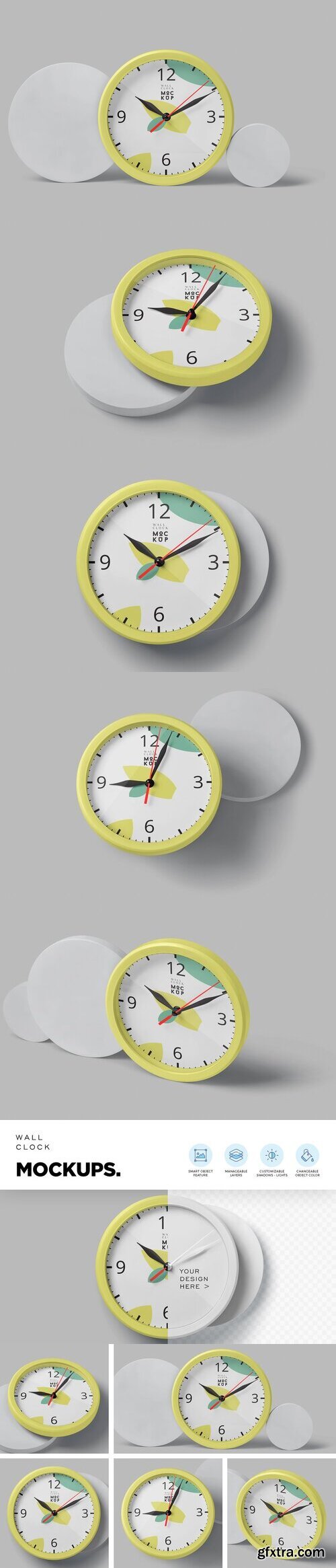 CreativeMarket - Round Wall Clock Mockups 6907763