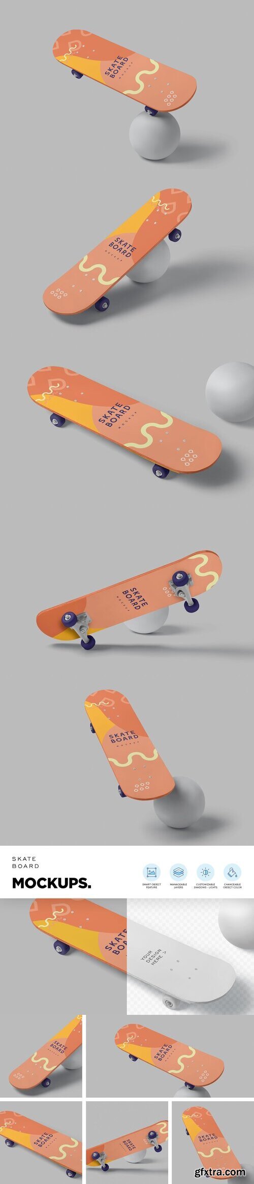 CreativeMarket - Skateboard Mockups 6907855