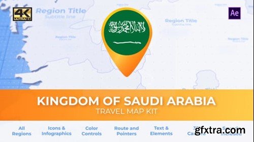 Videohive Saudi Arabia Map - Kingdom of Saudi Arabia Travel Map 39221270