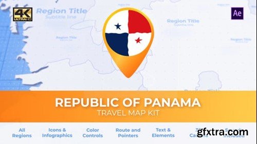 Videohive Panama Map - Republic of Panama Travel Map 39229776