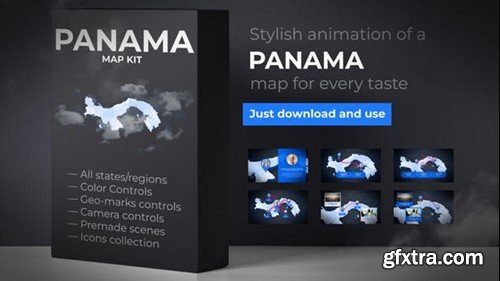 Videohive Panama Map - Republic of Panama Map Kit 39221169