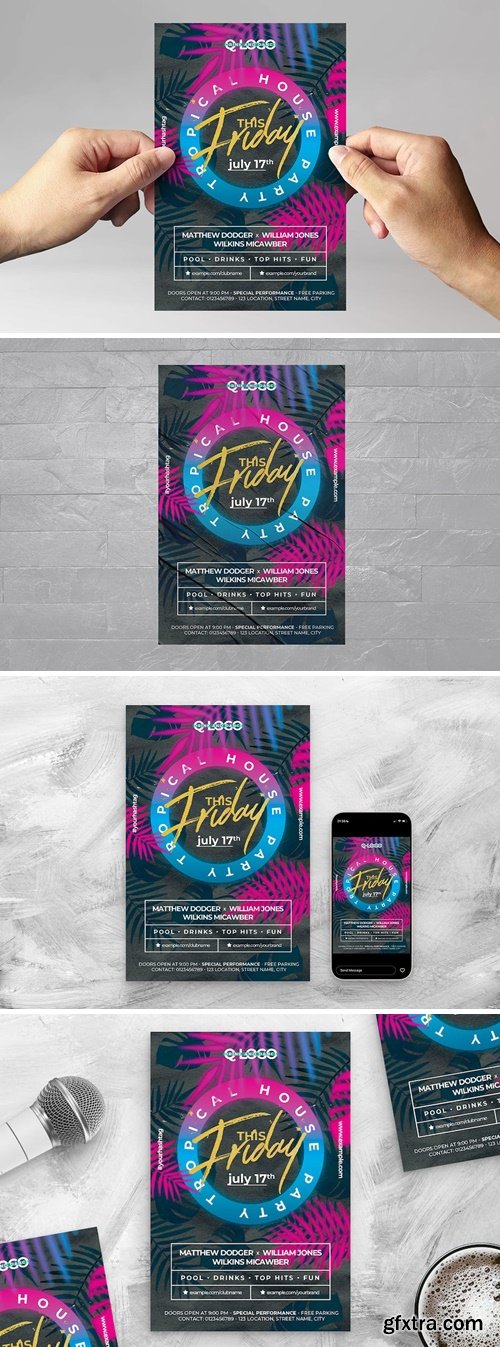 Tropical Nightclub Flyer Template FSK8DBR