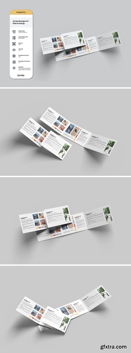 A4 Landscape Trifold Mockup 8BQ2QRZ