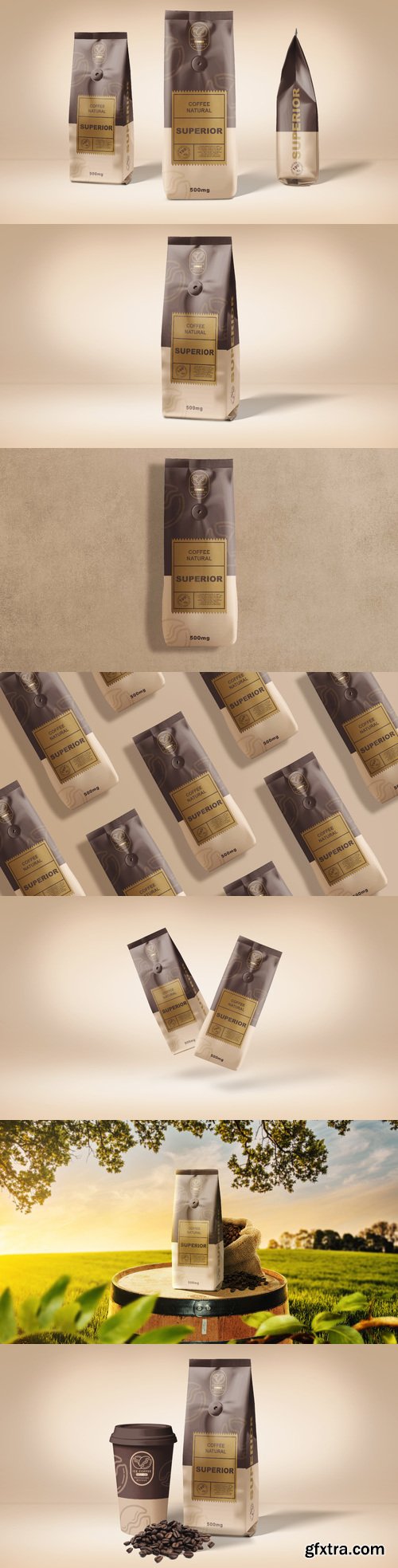 Packaging coffee bag mockup