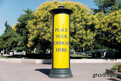 Street Sign Banner Stand Mockup C5UEUHN