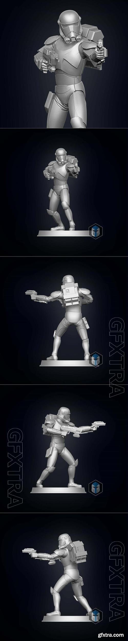 Bad Batch Hunter Figurine - Pose 2 3D Print