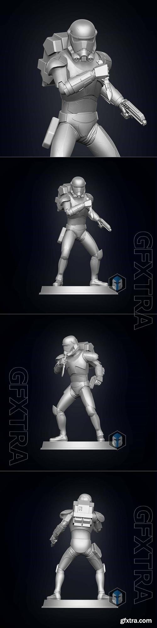 Bad Batch Hunter Figurine - Pose 4 3D Print