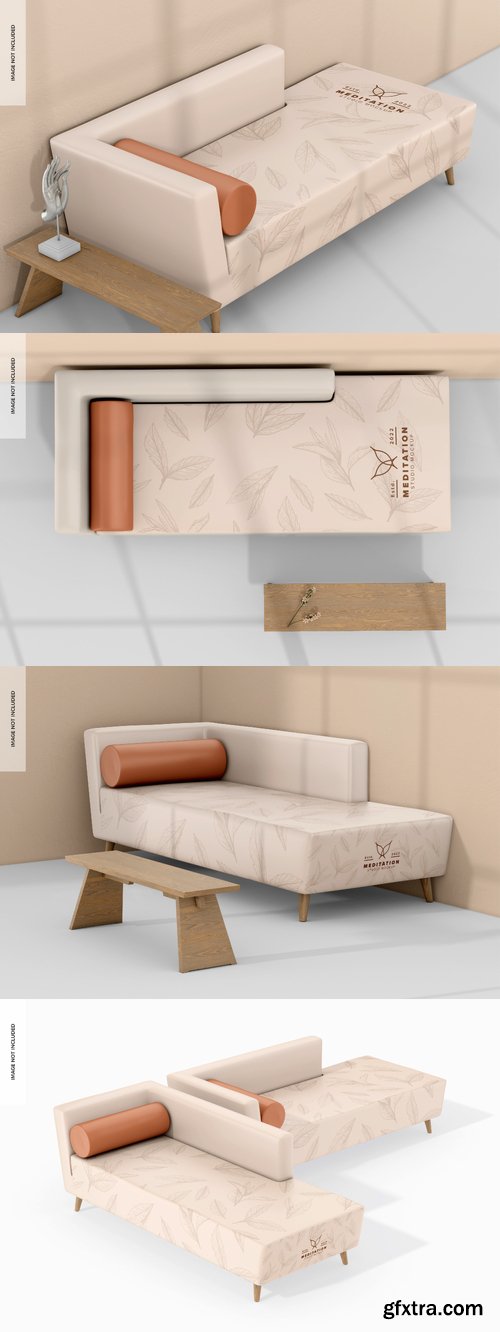 Long sofa mockup