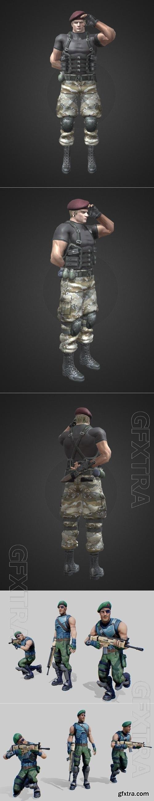Jack Krauser Mercenaries RE4 and Fortnite Garrison skin and scar 3D Print