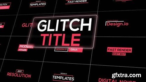 Videohive Beautiful Glitch Titles Pack 39340152