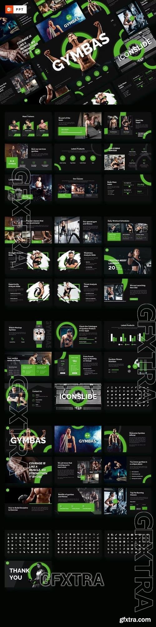 GYMBAS - GYM & Fitness Powerpoint Template TMZX5AP