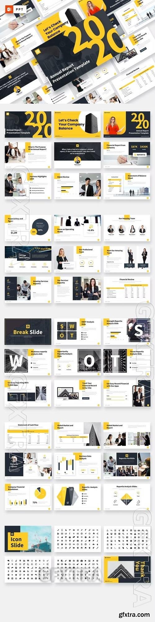 Reportia - Annual Report Powerpoint Template WK9UDYQ