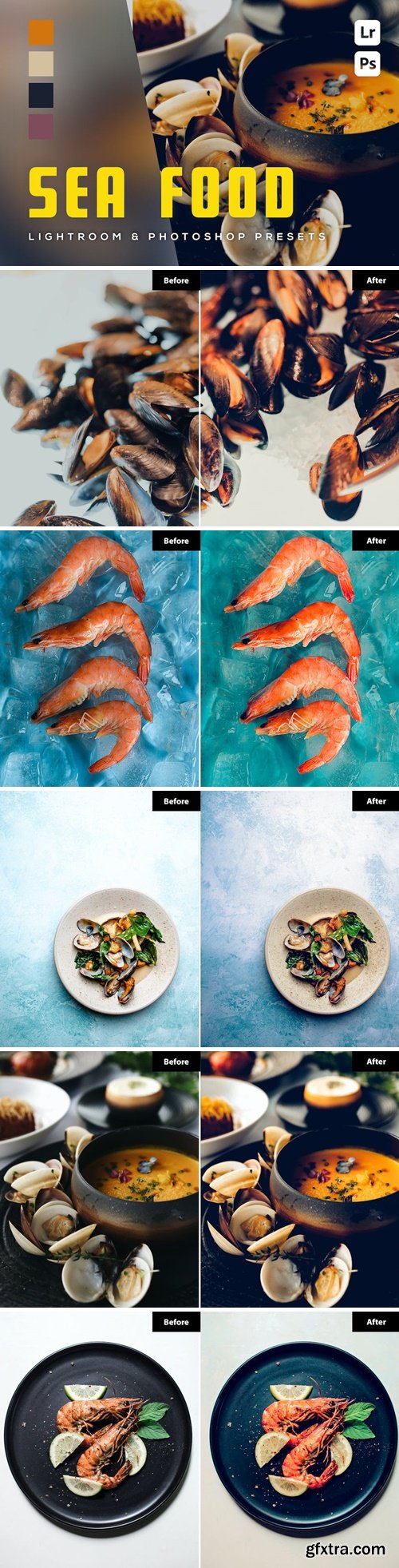 6 Sea Food Lightroom and Photoshop Presets SUJK9LE