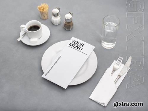 Menu on Diner Table Mockup 213112671