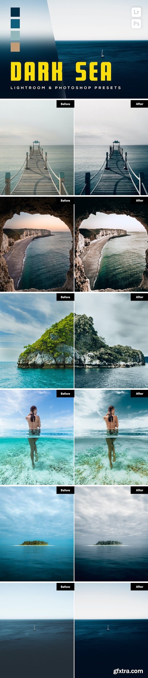 6 Dark Sea Lightroom and Photoshop Presets EJUMN9X