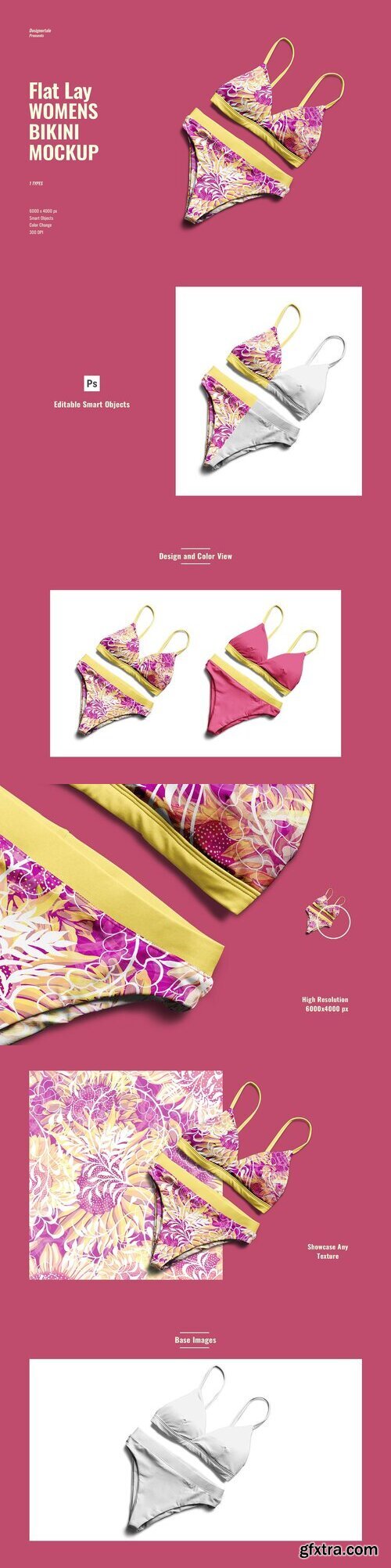 CreativeMarket - Flat Lay Womens Bikini Mockup 7530489