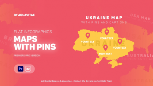 Videohive - Flat Infographics Maps l MOGRT for Premiere Pro - 39046567 - 39046567