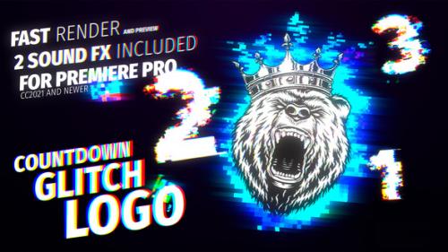 Videohive - Countdown Glitch Logo For Premiere Pro MOGRT - 39062844 - 39062844