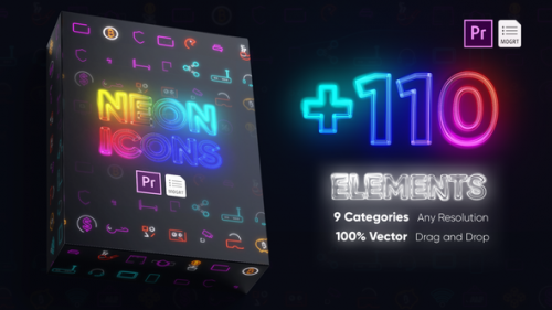 Videohive - Neon Icons Essential Pack - 39136307 - 39136307