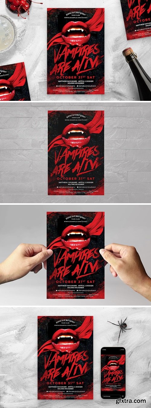 Halloween Vampire Flyer Template YFERHWM