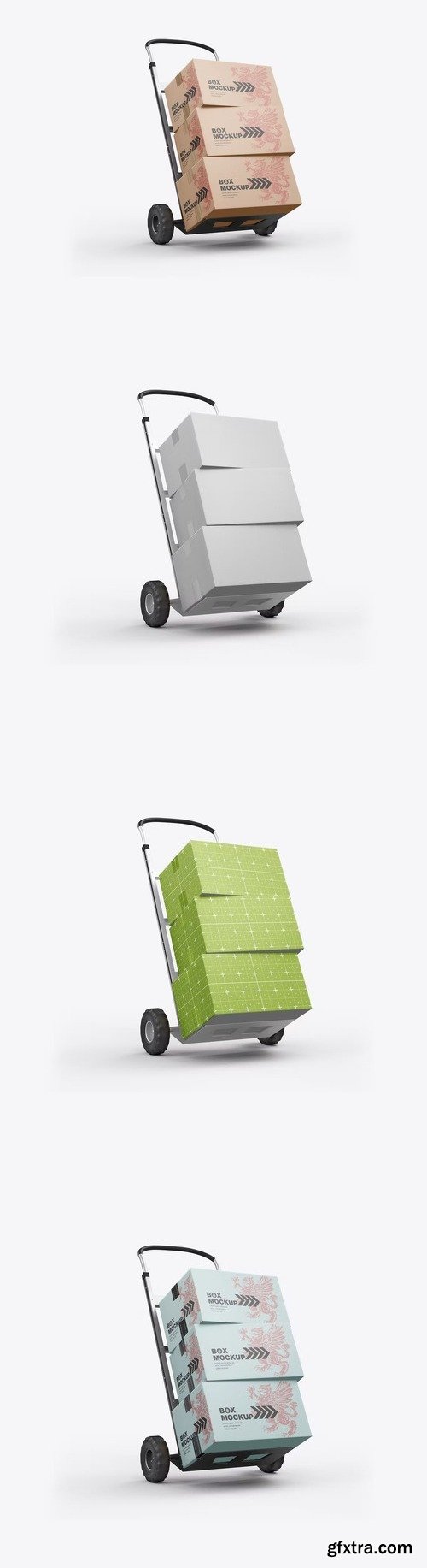 Hand Truck With Boxes Mockup