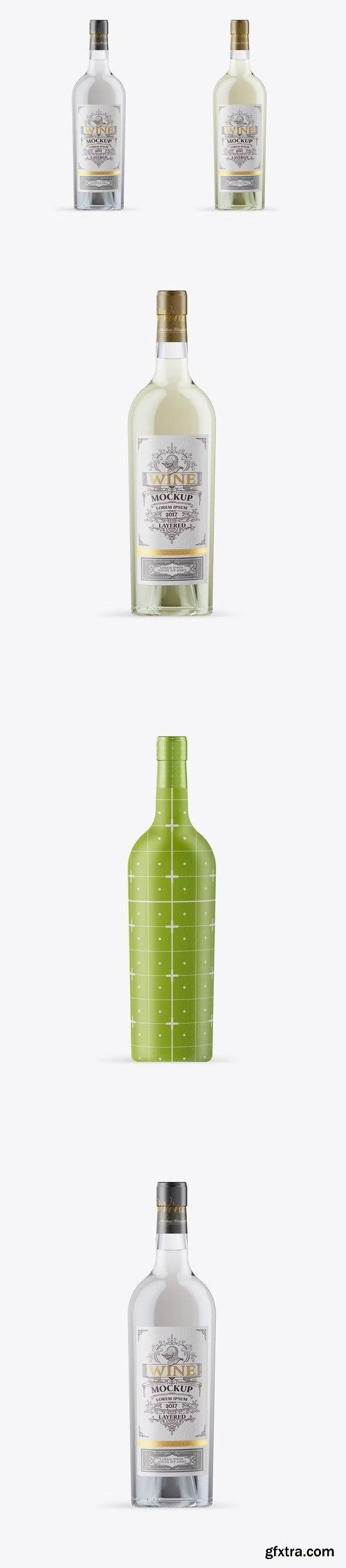 Colored Wine Bottle Mockup