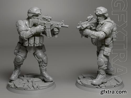 Albino Raven USA Soldier 3D Print