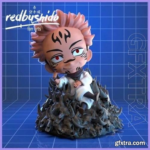 Sukuna Ryomen Nendoroid Style Fan Art from Jujutsu Kaisen 3D Print