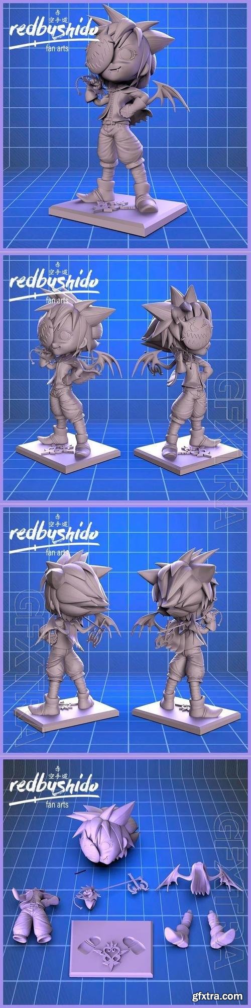 Chibi Nightmare Sora FanArt from Kingdom Hearts 3D Print