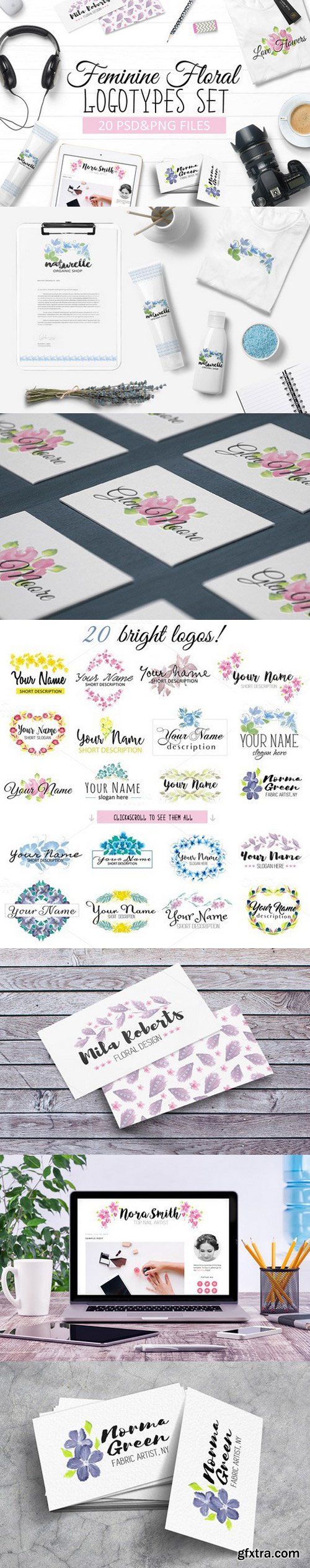 Feminine Floral Logo Templates 20