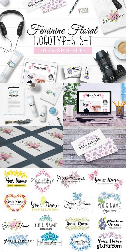 Feminine Floral Logo Templates 20