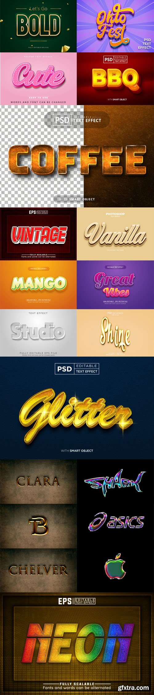 20+ Editable Text Effect & Styles for Photoshop & Illustrator