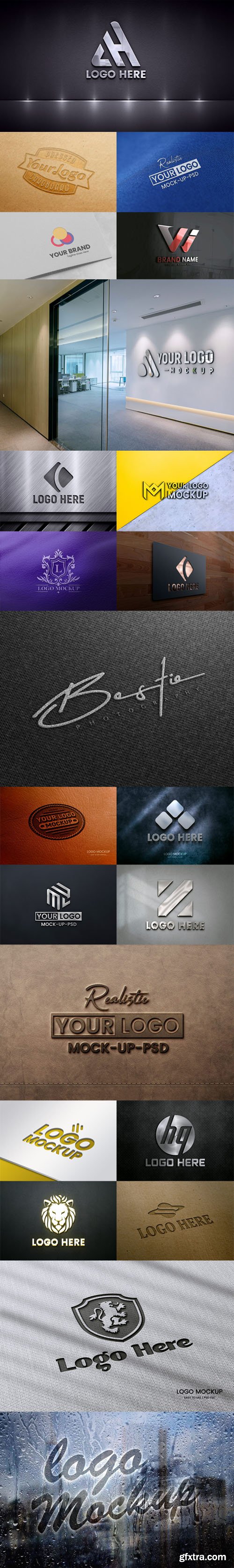 20+ Realistic Logo PSD Mockups Templates