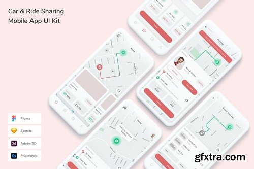 Car & Ride Sharing Mobile App UI Kit EJNG3QR