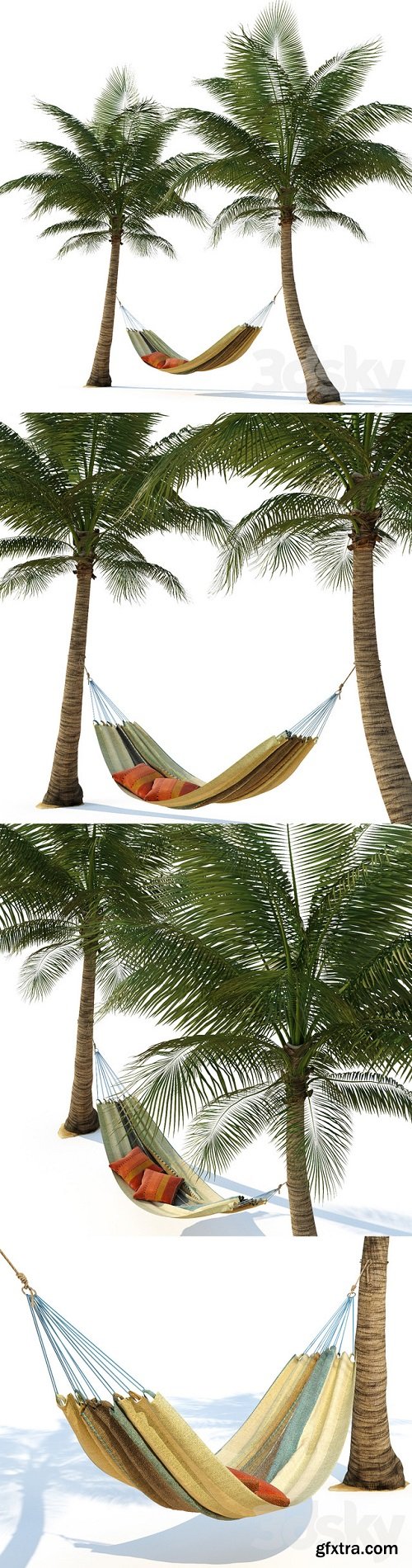 Hammock on palm trees