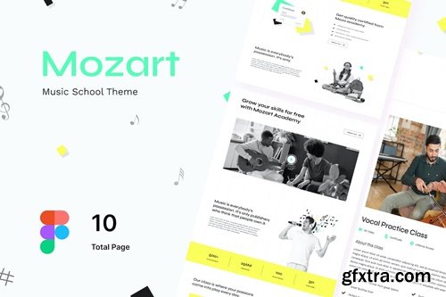 Mozart - Music Course Design Figma Template TVKJEEZ