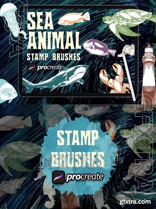 Dansdesign Sea Animals Brush Stamp Procreate NCRHDNU