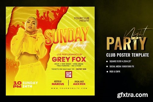 Night Club Party Flyer Template YR6688R