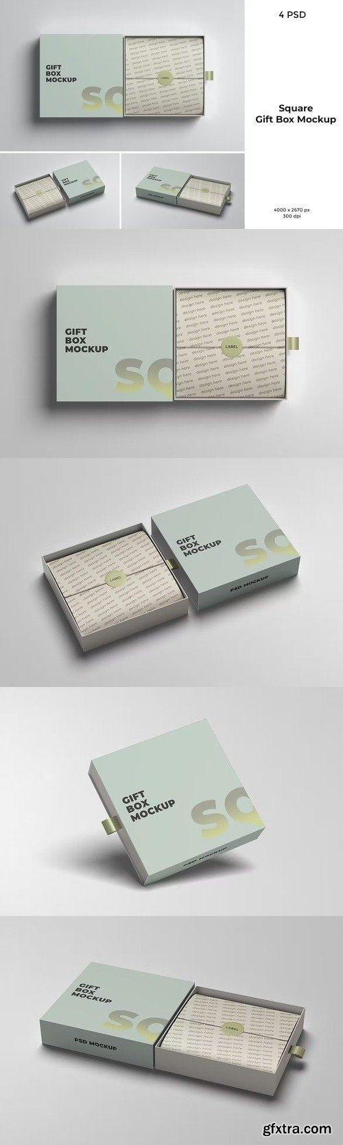 Square Gift Box Mockup