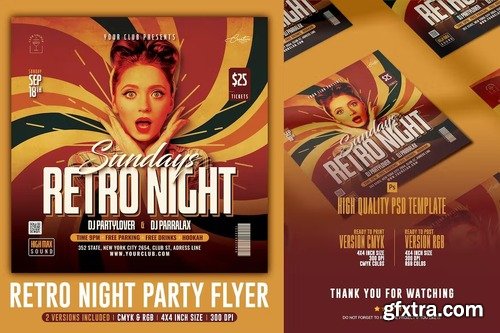 Retro Night Party Flyer