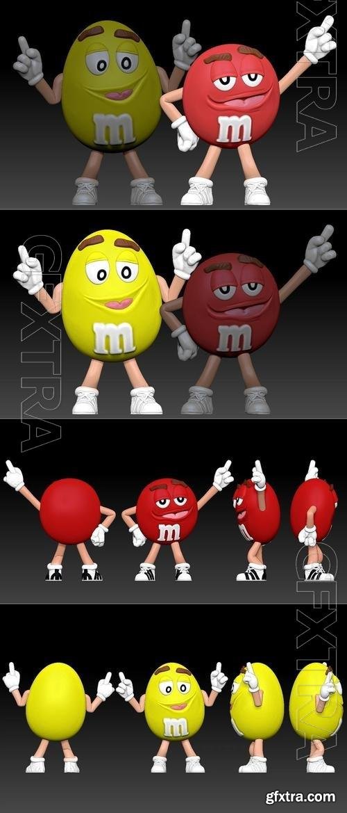 Rouge and Jaune M&M's 3D Print