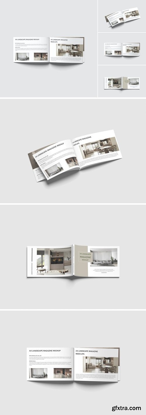 A4 Landscape Magazine Mockup CAYHNM8