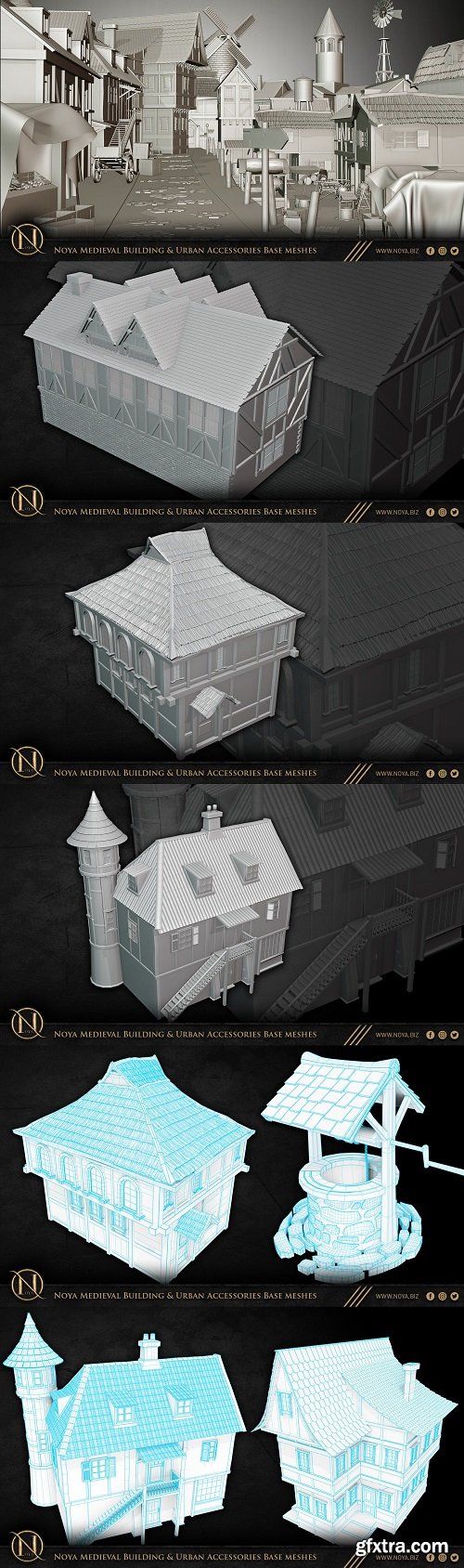 Arstation - Noya Medieval Building & Urban Accessories Base Meshes