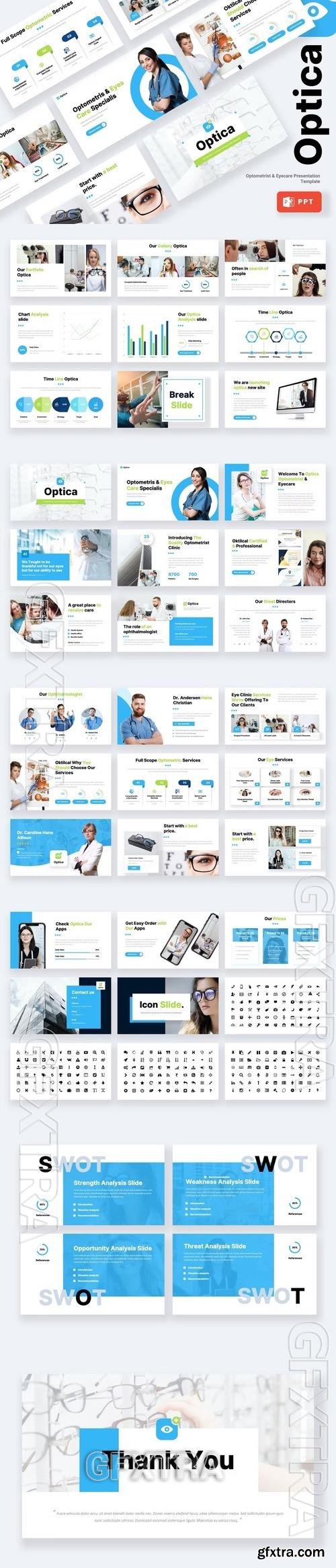 Optica - Optometrist & Eyecare Powerpoint, Keynote Template 